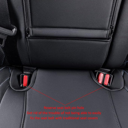 EKR Corolla Seat Covers Custom Fit for Toyota Corolla 2020 2021 2022 2023 2024 2025 2026 SE &2023-2025 XSE &2025 FX,Leather Car Seat Covers Full Set-Faux Leather(Black with Blue Trim)