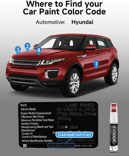 (Firenze Red (2144/868/1AF/CAH) Touch Up Paint Compatible with Land Rover Exact Match 2 in 1 Touch up Paint for Chips and Nicks Repair with 2pcs Disposable Micro Applicators