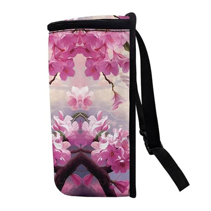 BIGCARJOB Hummingbird Flower Car Trash Bags Hanging Headrest Car Trash Bin for Back Seat,Pink Flower Bird Print Multi-Use Storage Organizer Car Garbage Can,Universal Fit