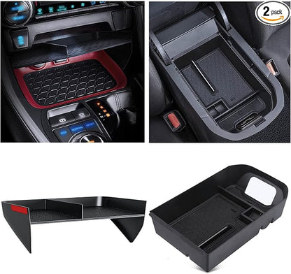 DIAMOOKY Upgraded Center Console Organizer Compatible with Toyota RAV4 2025 2024 2023 2022 2021 2020 2019 Interior Accessories, Gear Shift Storage Tray Secondary Box Insert Divider - 2pcs