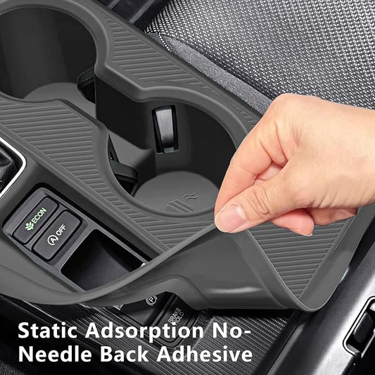 Temmis Center Console Organizer Silicone Wrap Kit for Honda Civic 2022-2025, Full-Wrap Center Consel Electrostatic adsorption Cover for Honda Civic-Black