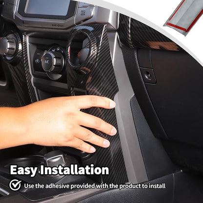 JWWY Interior Trim Kit Auto Interior Dress-Up Kit Decor Set Center Console Gear Shift Dashboard Panel Cover Trim for 2020-2023 Toyota 4runner Interior Accessories, ABS Carbon Fiber 28pcs