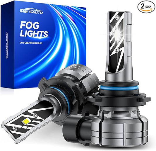 Marsauto 9006 LED Fog Light Bulbs, 700% Brightness HB4 9006 LED Bulb, 18,000LM 6500K Cool White Non-Polarity, 70000 HRS Lifespan for Fog Lights or DRL, Pack of 2