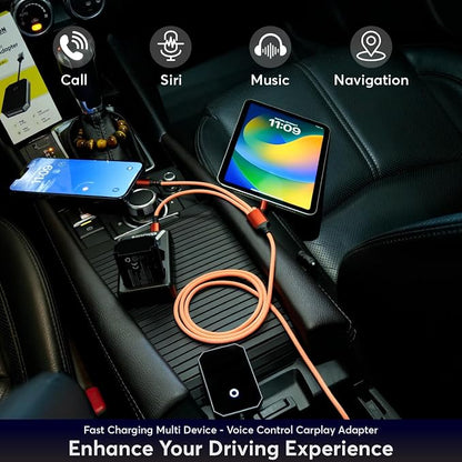 Wireless Carplay Adapter 2024 for Apple iPhone and for Android Auto Bluetooth - Best Mini Adapter - Smart Dongle - Wire to Wireless - Plug and Play Carplay
