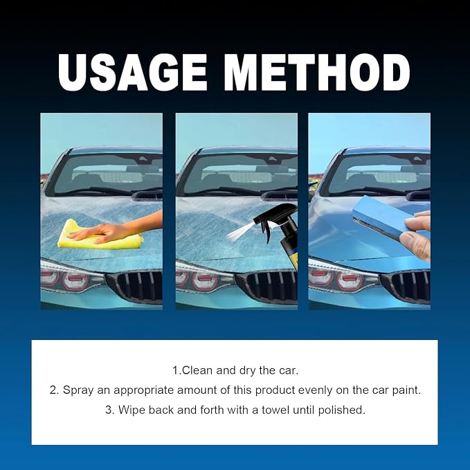 SOPAMI Car Coating Spray | Ceramic Paint Sealant, Extremely Hydrophobic Ceramic Spray, Clean, Shine, Protect Paint, Without Pre-Washing, 500ml (2 pcs)