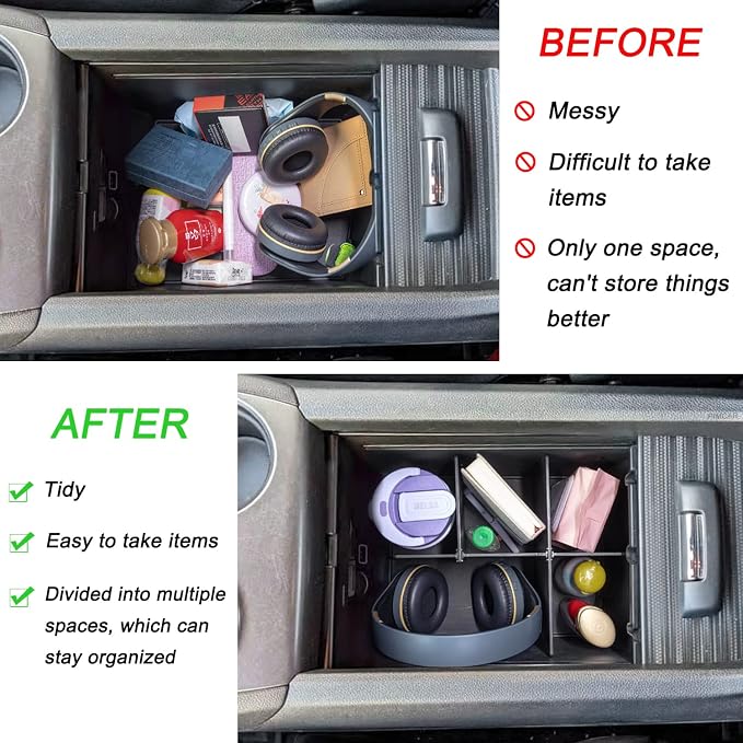 PIMCAR Compatible with Honda Pilot 2016-2022/Honda Ridgeline 2017-2023/Honda Passport 2019-2023 Center Console Organizer Insert Armrest Divider Accessories