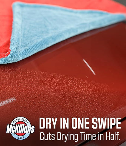 McKillans® Extra Large Dual-Color Car Drying Towel XL - Edgeless & Ultra Soft & Absorbent - 36" x 28" - 1200 GSM Twisted Loop Microfiber Towel for Cars - Drying Towel Car Detailing - Car Wash Towels