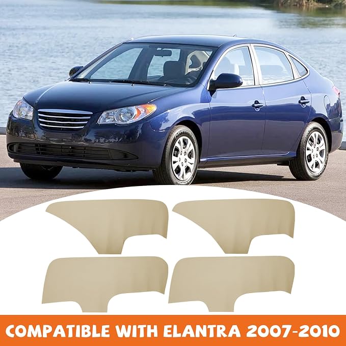 RUIANTE 4pcs Door Panel Cover Trim Replacement Compatible for Elantra 2007-2010 Car Interior Accessories (Beige)
