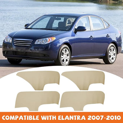 RUIANTE 4pcs Door Panel Cover Trim Replacement Compatible for Elantra 2007-2010 Car Interior Accessories (Beige)