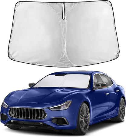 EcoNour Windshield Sunshade Compatible for Maserati Ghibli 2014-2022 2023 2024, Sun Visor for Front Windshield & Window Sun Shade Cover, UV Heat Blocker & Protector, Car Accessories