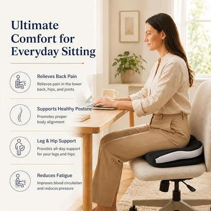 Seat Cushions for Office Chairs Wheelchair Cushion for Long Sitting Back Pain，Memory Foam Seat Car Computer Desk Chair Cushion，Coccyx Cushion for Tailbone Pain Relief Cushion Office Chair Black