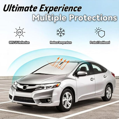 Windshield Sun Shade for Honda Civic 2012-2015, Car Front Window Sunshade with 240T Sun Visor Protector Blocks UV Rays Heat Sun Shield Accessories