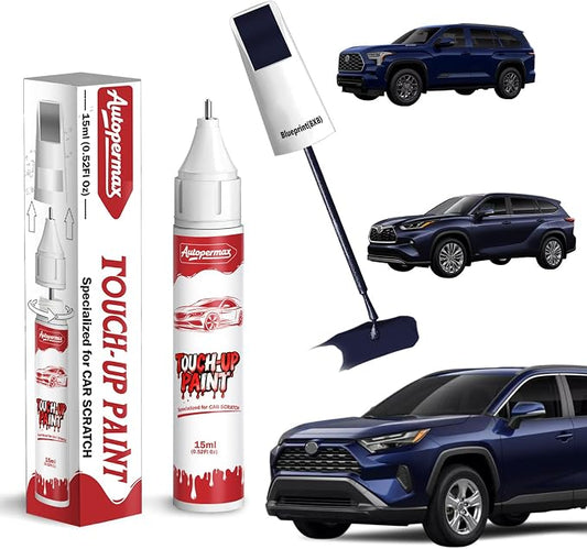8X8 Blueprint Car Touch Up Paint for Toyota, Color Accurate Two-In-One Car Paint Scratch Repair Pen, Professional Scratch Remover for Vehicles Chips and Nicks Scuff