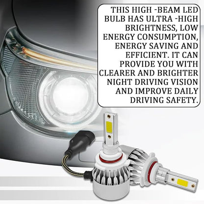 2 PCS 9005/HB3 Car LED Light Replacement, 3800LM 6000K Super Bright Waterproof C6 Fog Lighting Bulb, Plug & Play Led Headlights High and Low Beam Car Accessories