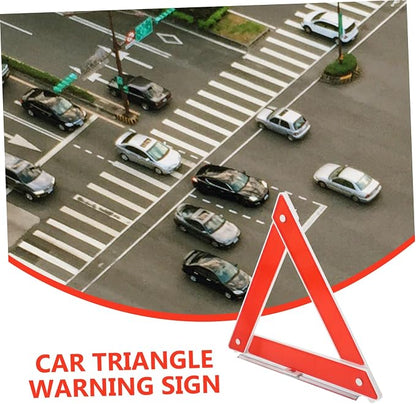2pcs Warning Triangle Kit Reflective Sign for Cars Trucks Suvs High Visibility Triangle Easy Setup Dismantle Essential for Roadside Emergencies