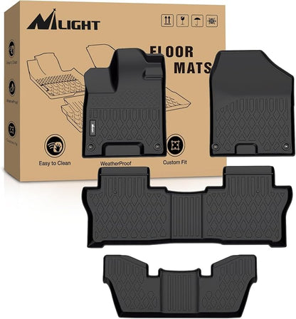 Nilight TPE Floor Mats for Honda Pilot 7 Passenger 2016 2017 2018 2019 2020 2021 2022,All Weather Custom Fit Heavy Duty Floor Liners