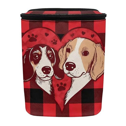 Talayituse Dog Paw Scottish Tartan Print Car Trash Can with Lid, Leak Proof Auto Trash Bag Hanging Vehicle Garbage Can Multipurpose Storage Container for Back Seat Road Trip