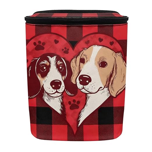 Talayituse Dog Paw Scottish Tartan Print Car Trash Can with Lid, Leak Proof Auto Trash Bag Hanging Vehicle Garbage Can Multipurpose Storage Container for Back Seat Road Trip