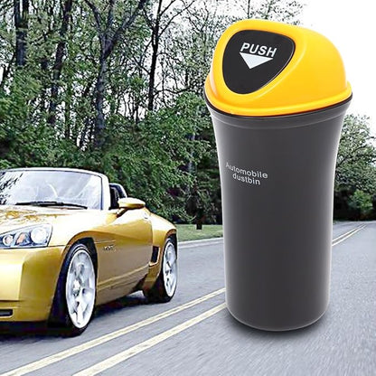 Automobile Dustbin Car Trash Can Garbage Can Leakproof Vehicle Trash Bin(Yellow)