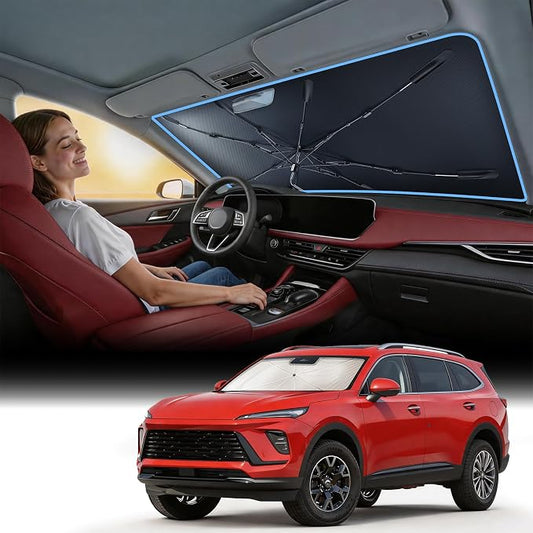 Nmoiss [Vinyl Coating Heat Shield] Windshield Sun Shade Umbrella Custom for Buick Envision, Protect Car from Sun Rays & Heat Damage Keep Cool and Protect Interior