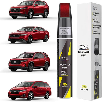 XNA Radiant Red Metallic(R-569M) for Honda Touch Up Paint, Car Scratch Remover for Nicks and Chips Repair, 2-In-1 Quick & Easy Fix Car Scratch Repair Kit with Exact Color-Matched