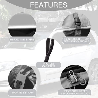 Rooftop Cargo Carrier, 26 Cubic Feet Soft-Shell Waterproof Car Roof Luggage Bag for All Vehicles SUV with/Without Rails, Includes 10 Reinforced Straps 6 Door Hooks Suitable, Storage Bag,Anti-Slip Mat