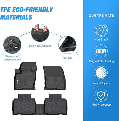 Nilight TPE Floor Mats for Ford Edge 2015 2016 2017 2018 2019 2020 2021 2022 2023 2024 2025 2026 All Weather Custom Fit Heavy Duty Floor Liners