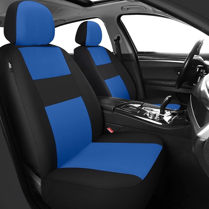 VarCozy Seat Covers for Car Front Pair, Breathable Cloth Front Car Seat Covers, Universal Cloth Seat Covers for SUV Sedan Van, Automotive Interior Covers, Airbag Compatible