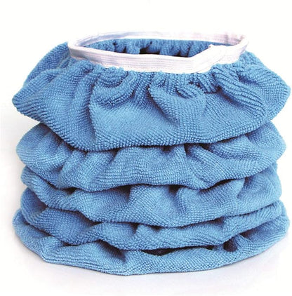 ZYTC Car Polishing Waxing Sleeve Polisher Pad Bonnet Microfiber Pad Soft Pack of 5 (Light Blue, 9"-10")