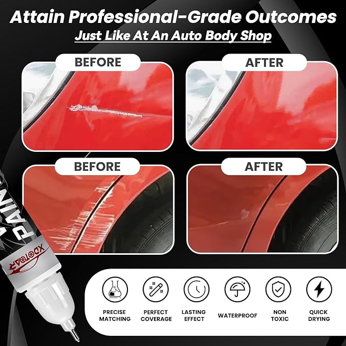 Pearl Red Touch Up Paint for Cars, Color Accurate Auto Paint, Professional Automotive Scratch Repair, Lasting Auto Scratch Remover, Quick Drying, Easy to Use, Safe and Non-toxic