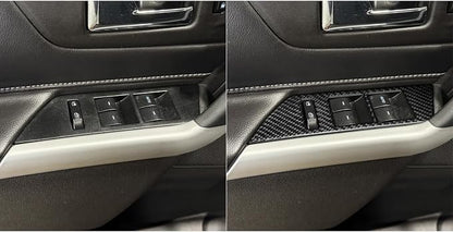 Premium Carbon Fiber Compatible with Ford Edge 2011-2014 2012 2013 SEL/Limited/SE/Sport Accessories Car Window Lift Button Panel Kit Cover Interior Trim Sticker Decal Black 4PCS