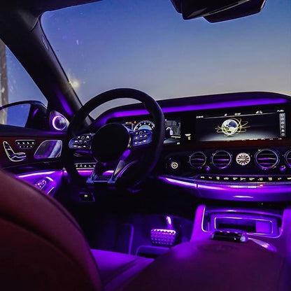Ambient Lighting Car 2PCS Under Glow Kit With Cigarette Lighter, 12V Underglow LED Interior DRL Daylight Strip, Waterproof Driving Fog Lamp RGB Atmosphere Lights (Pink)