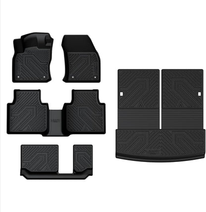 LASFIT Floor Mats for Volkswagen VW Tiguan 2018-2024(Fit 7 Seats), All-Weather Protection TPE Car Mats 3 Rows Floor Liners & Trunk Mats & Seatback Mats Full Set for VW Tiguan Accessories, Black