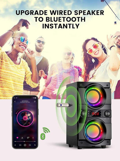 HVMLAK Aux Bluetooth 5.4 Adapter, Wireless Audio Receiver for Car Home Stereo Speaker, Music Streaming, Handsfree Calls, 6 Hours Playback, 1 Piece