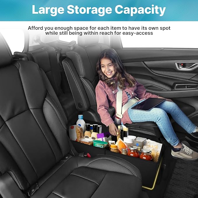 Mixsuper Liner Car Seat Organizer for Subaru Ascent 2019-2026, Console Organizer Backseat Box for Subaru Ascent, Dog Toy Foldable Storage Bin Collapsible Box Kids Toys Baby Supplies Travel Accessories