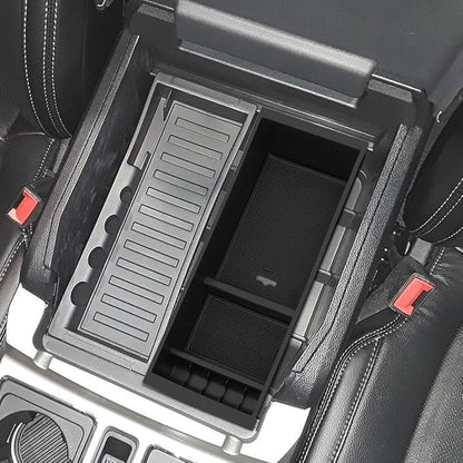 DNA MOTORING Center Console Organizer Tray Compatible with 15-19 F150 with Bucket Seats, Armrest Storage Box, ZTL-Y-0073