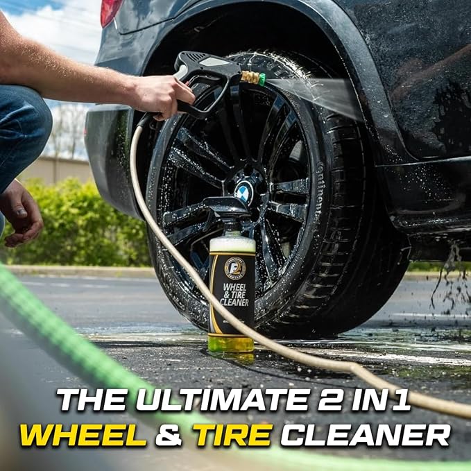ExoForma Wheel & Tire Cleaner - Removes Built-Up Brake Dust, Dirt & Grime - Improves Dressing Performance - 2-in-1 Formula - Chosen by Pros (128 FL Oz)