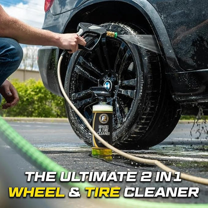 ExoForma Wheel & Tire Cleaner - Removes Built-Up Brake Dust, Dirt & Grime - Improves Dressing Performance - 2-in-1 Formula - Chosen by Pros (128 FL Oz)