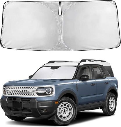 EcoNour Windshield Sunshade Compatible for Ford Bronco Sport 2021-2024 2025 2026, Sun Visor for Front Windshield & Window Sun Shade Cover, UV Heat Blocker & Protector, Car Accessories