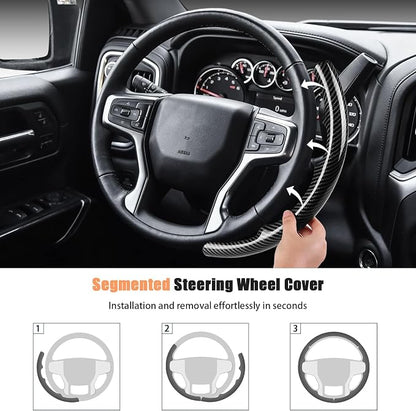 Aimato Customized Steering Wheel Cover for Chevy Silverado 1500 2019-2026/2500 3500 2020-2026/Blazer 2019-2025/Suburban Tahoe 2021-2024,Thin,Anti-Slip,Scratch-Resistant Car Accessory for Chevrolet