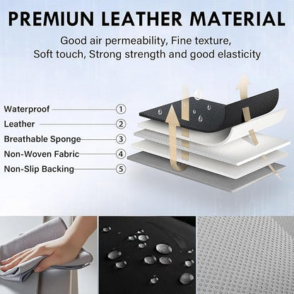 Coverado Rear Seat Covers, Leather Seat Cover for Car, Universal Waterproof Automotive Seat Cushion Protector for Most Cars Trucks SUV (Red)