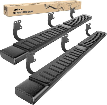 Nilight Running Boards for 2019 2020 2021 2022 2023 2024 2025 2026 Dodge Ram 1500 New Body Style Crew Cab 4 Full Size Doors 6 Inch Side Step Nerf Bars Black