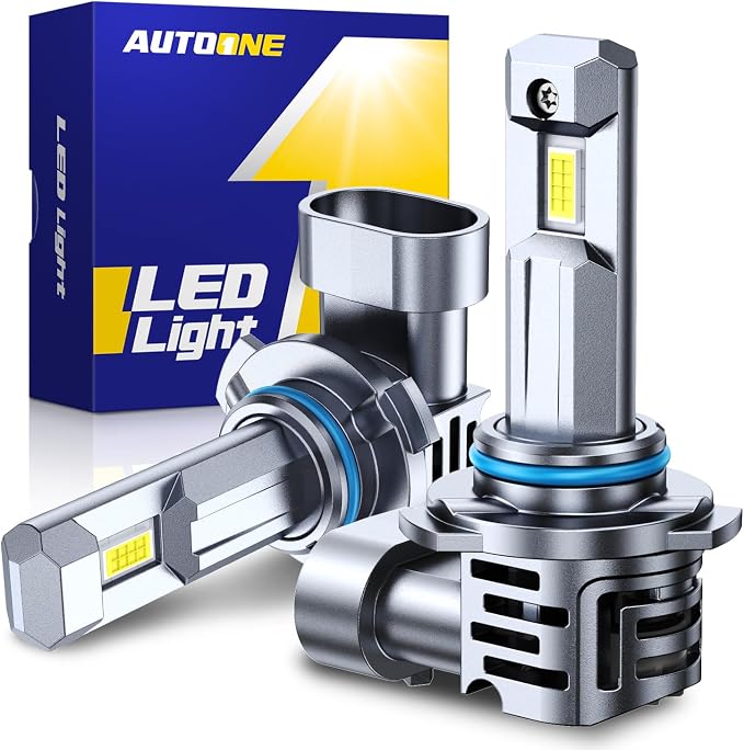 AUTOONE 9006 LED Bulbs, Ultra-Bright HB4 9006 Lights, 3 Min Quick Install Wireless Direct Fit, No Flicker, 99% Compatibility, Pack of 2