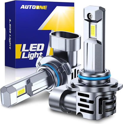 AUTOONE 9006 LED Bulbs, Ultra-Bright HB4 9006 Lights, 3 Min Quick Install Wireless Direct Fit, No Flicker, 99% Compatibility, Pack of 2