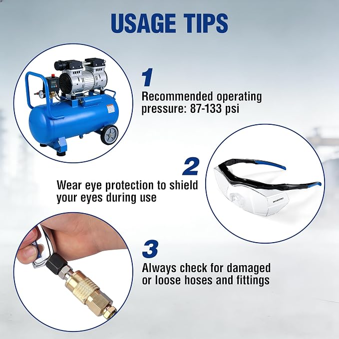 WORKPRO Tornado Nozzle Air Blow Gun for Car Detailing, Workshops, and Home Cleaning – Quickly Blasts Dirt and Dust, Compatible with Air Compressors