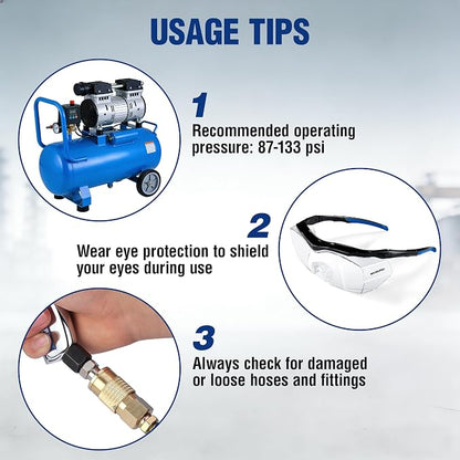 WORKPRO Tornado Nozzle Air Blow Gun for Car Detailing, Workshops, and Home Cleaning – Quickly Blasts Dirt and Dust, Compatible with Air Compressors