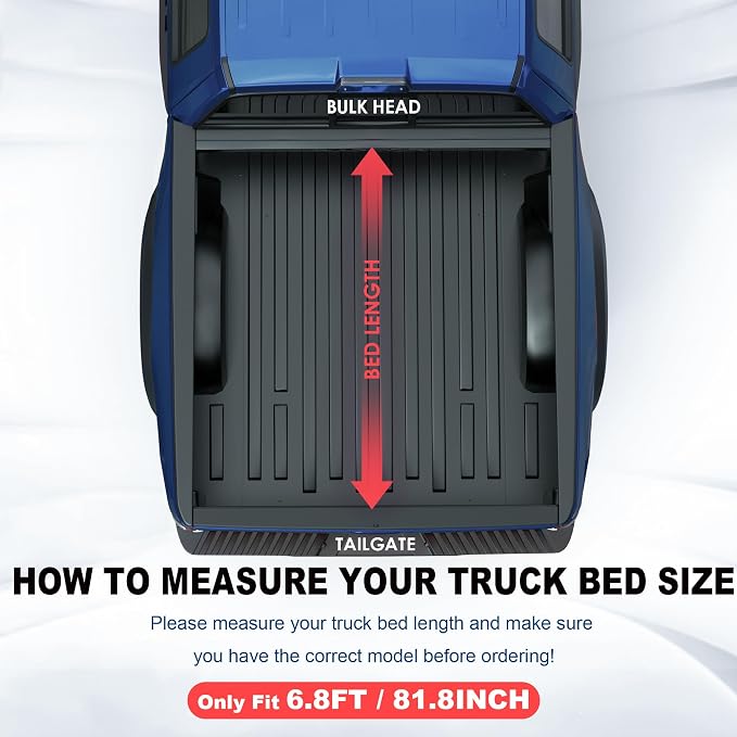KUIPERAUTO 6.8FT Fiberglass Hard Tri Truck Bed Tonneau Cover Compatible for Ford F250/350 1999-2024 Super Duty 82Inch