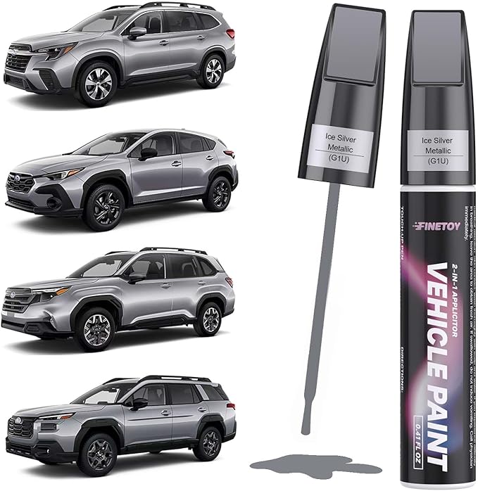 Ice Silver Metallic(G1U) Touch up Paint for Subaru, Quick & Easy Fix for Car Scratches, 2 in 1 Car Touch up Paint with Pen Tip and Brush, Auto Scratch Repair Pen with Exact Color Match