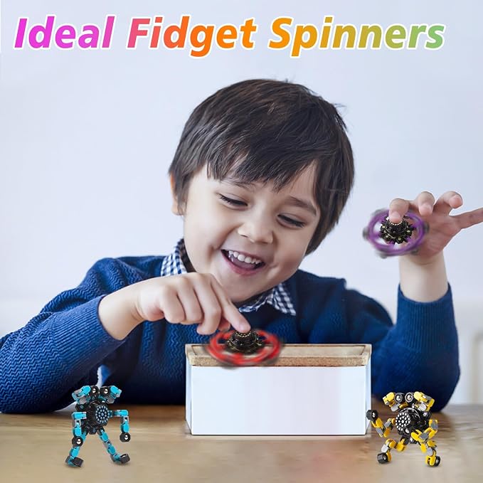 Gokeey 32 Pcs Party Favors for Kids 8-12, Treasure Box Toys for Classroom Prizes, Transformable Fidget Spinners Bulk, Goodie Bag Stuffers for Boys and Girls, Pinata Fillers, Sensory Toys