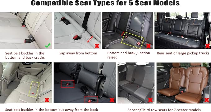 West Llama Bottom Seat Covers, Include 1 Pair Front Seat Protector and 1 Rear Seat Cover, Universal PU Leather Seat Covers for 90% Cars (Black)
